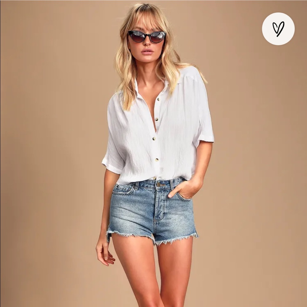 Denim High-Waisted Shorts
